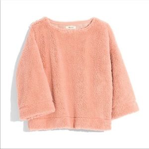 Madewell Superfurry Top In Pink Size Medium